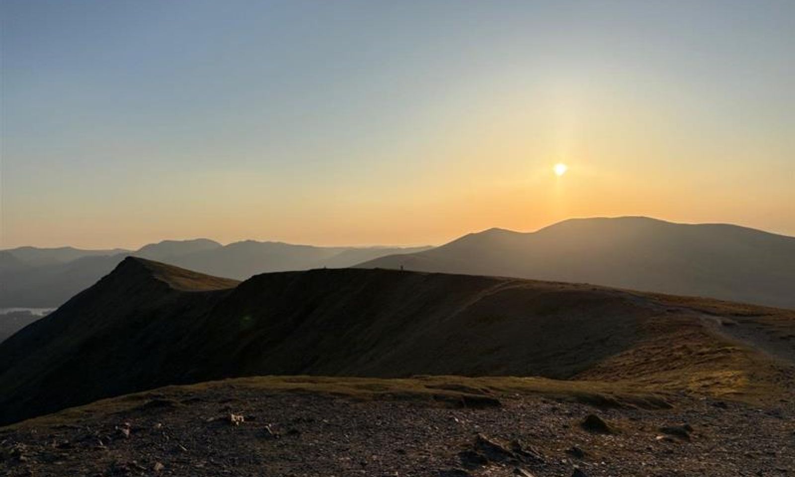 Sunset on Blencathra mountain