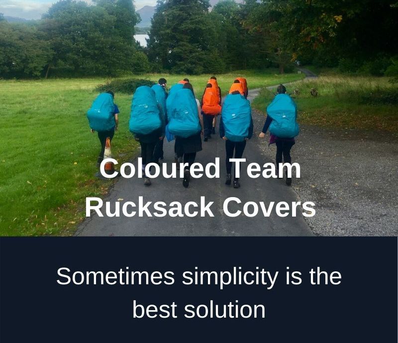 Coloured Team Rucksack Covers.
