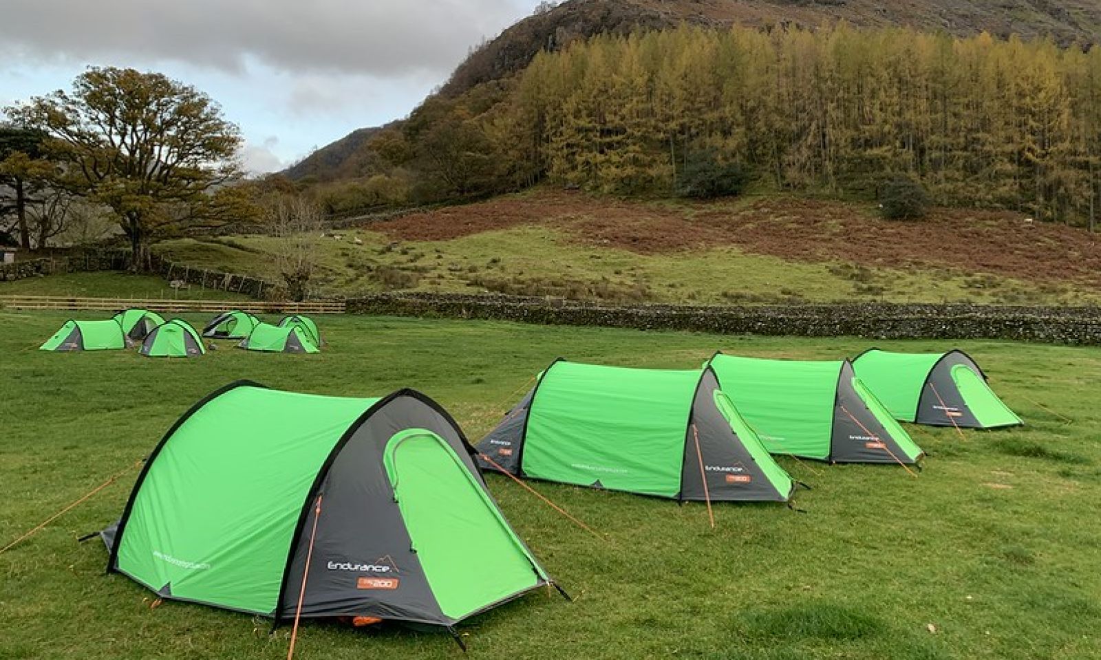 Duke of Edinburgh tents pitched below a hill