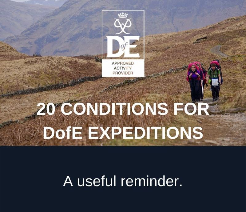 20 Conditions of the DofE Expedition Section
