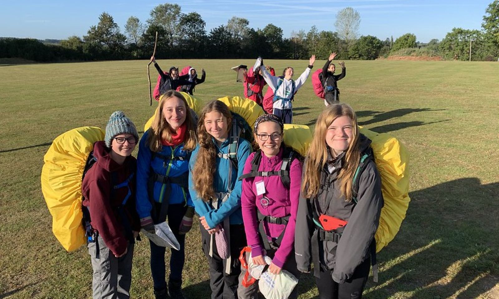 DofE expedition group celebrating in the outdoors