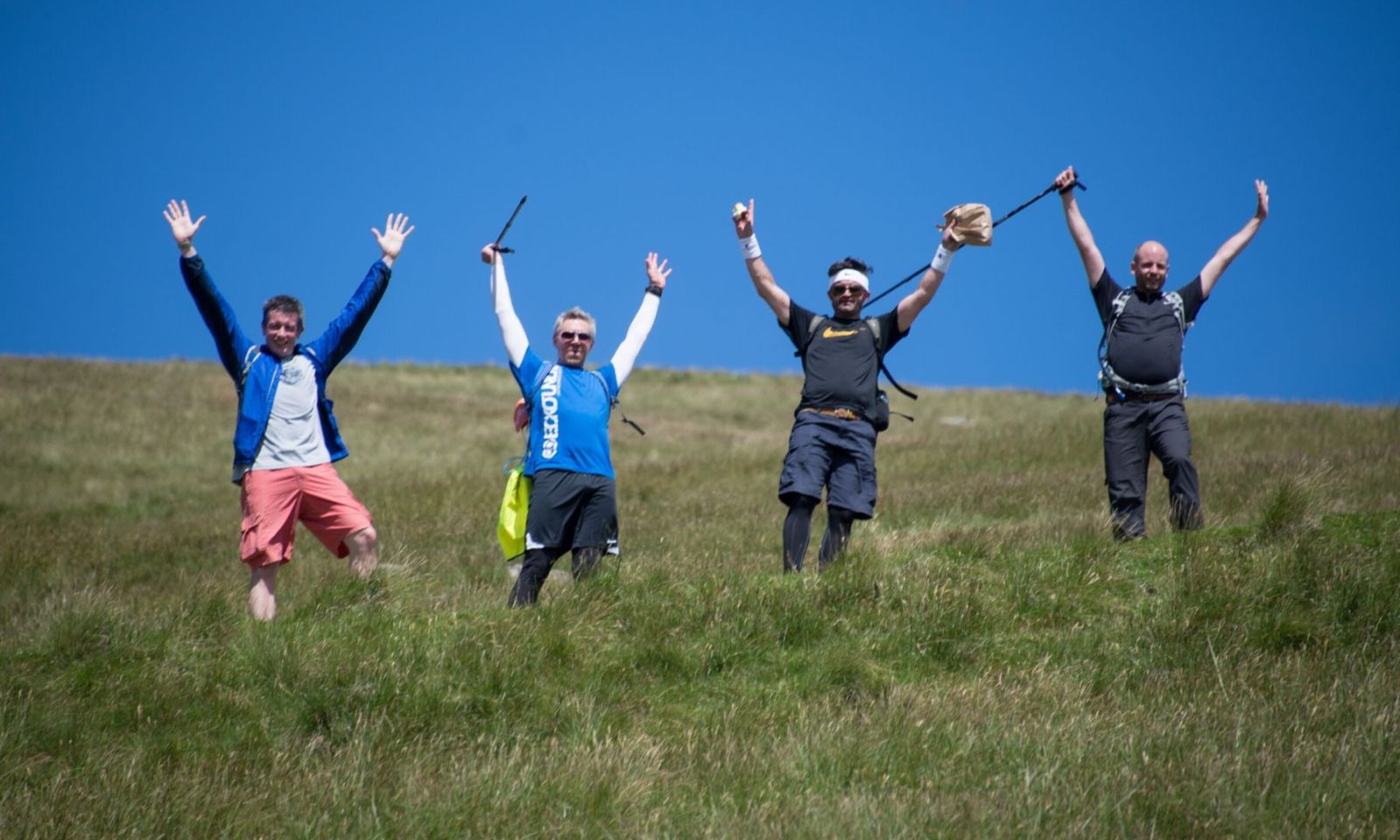 4 men on a challenge event.